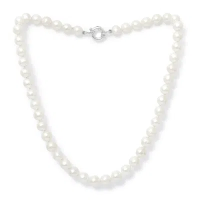 Pearls Of The Orient Online Women's Gratia White Cultured Freshwater Pearl Necklace With Silver Spring Clasp