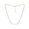 Pearls Of The Orient Online Women's Nova Fine Necklace With Coral Pink Spinel & Cultured Freshwater Pearl In Gold