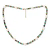 Pearls Of The Orient Online Women's Nova Oval Cultured Freshwater Pearl Necklace With Blue Mix Jasper & Gold Beads In Blue