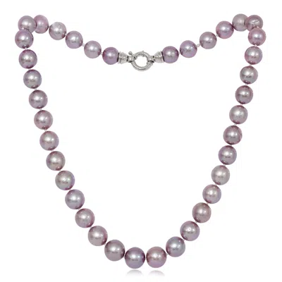 Pearls Of The Orient Online Women's Pink / Purple Gratia Mauve Pink Almost Round Large Edison Cultured Freshwater Pearl Necklace