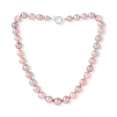 Pearls Of The Orient Online Women's Pink / Purple / Pink Gratia Peach & Mauve Cultured Freshwater Pearl Necklace With Silver Spr In Multi