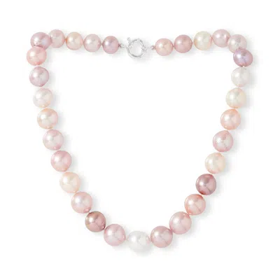 Pearls Of The Orient Online Women's Pink / Purple / White Gratia Pinks & White Cultured Freshwater Pearl Necklace With Silver Sp In Multi