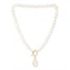 Pearls Of The Orient Online Women's Pink / White Clara Cultured Irregular Freshwater Pearl Necklace With Rose Quartz Drop In Multi