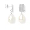 Pearls Of The Orient Online Women's Silver / White Decus Silver Stud Earrings With Large Baroque Cultured Freshwater Pearls Drop