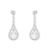 Pearls Of The Orient Online Women's Silver / White Stella Vintage Style Pave Teardrop Earrings With Cultured Freshwater Pearls In Multi
