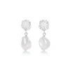 Pearls Of The Orient Online Women's Silver / White Vita Silver Cherry Blossom & Baroque Cultured Freshwater Pearls Drop Earrings In Multi