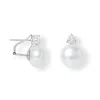 Pearls Of The Orient Online Women's Stella Cultured Freshwater Pearl & Cubic Zirconia Stud Earrings Set In White Gold