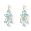 Pearls Of The Orient Online Women's White / Blue Clara Cultured Freshwater Pearl Earrings & Blue Chalcedony Chandelier Earrings