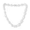 Pearls Of The Orient Online Women's White Decus Cultured Freshwater Baroque Pearl Necklace With Pave Clasp In White