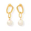 Pearls Of The Orient Online Women's White / Gold Credo Chunky Gold Drop Earrings With Baroque Cultured Freshwater Pearl