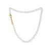 Pearls Of The Orient Online Women's White Gratia Cultured Freshwater Pearl Necklace With Chunky Gold Fill Chain Feature