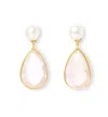 Pearls Of The Orient Online Women's White / Pink / Purple Clara Cultured Freshwater Pearl & Rose Quartz Drop Earrings