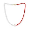 Pearls Of The Orient Online Women's White / Red Nova Single Strand Coral & Cultured Freshwater Pearl Necklace