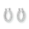 Pearls Of The Orient Online Women's White / Silver Credo Chunky Silver Plated Hoop Earrings With Small Mother Of Pearl Beads