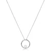 Pearls Of The Orient Online Women's White / Silver Credo Silver Circle Pendant With Cultured Freshwater Pearl In Multi