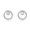 Pearls Of The Orient Online Women's White / Silver Credo Silver Circle Studs With Cultured Freshwater Pearls In Multi