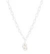 Pearls Of The Orient Online Women's White / Silver Decus Large Baroque Cultured Freshwater Pearl Drop On Chunky Silver Chain In Multi