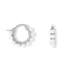 Pearls Of The Orient Online Women's White / Silver Gratia Sterling Silver Huggie Hoop Earrings With Delicate Mother Of Pearl Bea In Multi