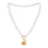 Pearls Of The Orient Online Women's White / Silver Vita Cultured Freshwater Pearl Necklace With Gold Cherry Blossom Charm In Multi