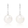 Pearls Of The Orient Online Women's White Stella Cultured Freshwater Pearl Drop Earrings With Delicate Cubic Zirconia Above On S