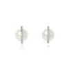 Pearls Of The Orient Online Women's White Stella Cultured Freshwater Pearl Stud Earrings With Pave Arc In White