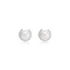 Pearls Of The Orient Online Women's White Stella Cultured Freshwater Pearl Stud Earrings With Sparkle Surround In White