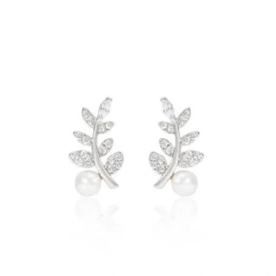 Pearls Of The Orient Online Women's White Stella Ivy Style Cultured Freshwater Pearl Stud Earrings