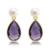 Pearls Of The Orient Online Women's Yellow / White Clara Cultured Freshwater Pearl & Amethyst Drop Earrings In Multi