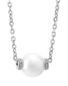 Pearls Silver Diamond 8.5mm Pearl Necklace