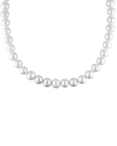 Pearls Silver 10-11mm Pearl Necklace In Metallic