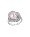 Pearls Silver 10.5 -11mm Freshwater Pearl & Cz Ring