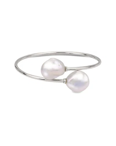 Pearls Silver 14-16mm Pearl Bracelet In Metallic