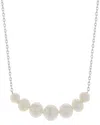 Pearls Silver Lab-grown Diamond & Pearl Pendant