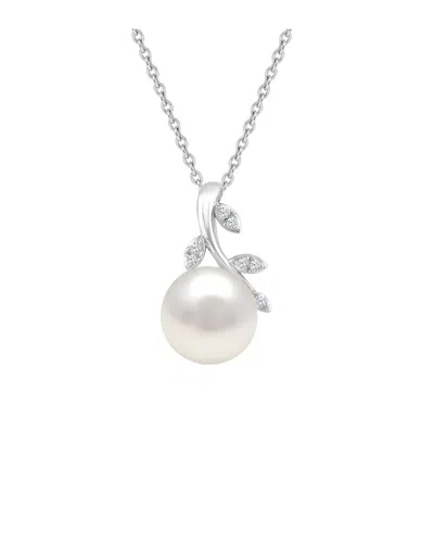 Pearls Silver Pearl & 9mm Pearl Pendant Necklace Pendant In Neutral