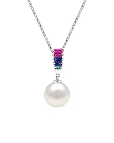 Pearls Silver Pearl & 9mm Pearl Pendant Necklace Pendant In Metallic
