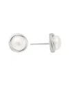 Pearls Silver 9mm Pearl Button Studs