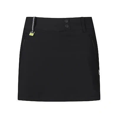 Pre-owned Pearly Gates Genuine  Golf Womens Smile Zipper Pocket Culottes Skirt Black In Multicolor