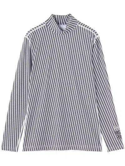 Pearly Gates Monogram-pattern High-neck Top In White