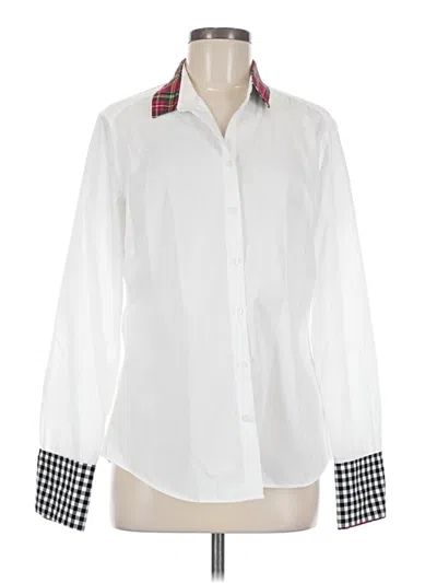 Pre-owned Pearly Vine Long Sleeve Button Down Shirt In White
