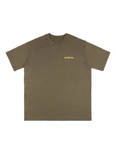 Peaufine Athletics Run With You Graphic T-shirt In Green