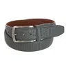 Pebble Beach Men's 35mm Perforated Leather Stretch Golf Belt In Grey
