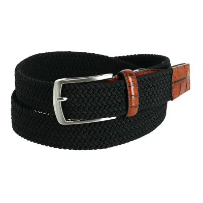 Pebble Beach Men's Stretch Elastic Golf Belt With Croc Print Ends In Multi