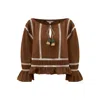 Pecanpepperpelican Women's Brown Vervain Tassel Top In Brown