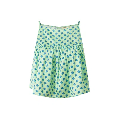 Pecanpepperpelican Women's Green Hydrangea Sleeveless Top In Multi