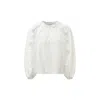 Pecanpepperpelican Women's White Yukiguni Top In White