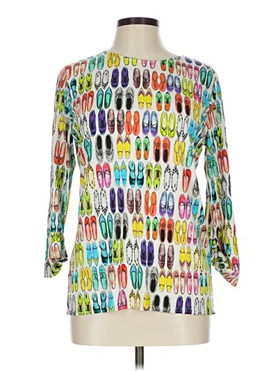 Pre-owned Peck & Peck 3/4 Sleeve Blouse In Green