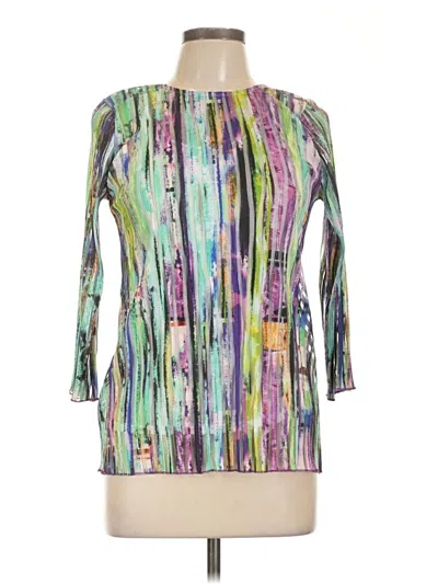 Pre-owned Peck & Peck 3/4 Sleeve Blouse In Green