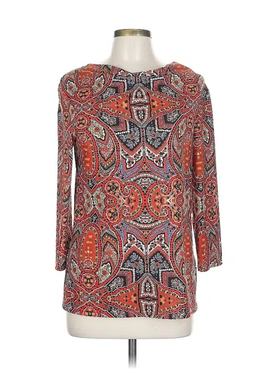 Pre-owned Peck & Peck 3/4 Sleeve Blouse In Red