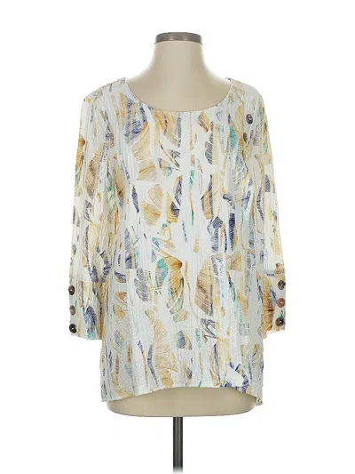 Pre-owned Peck & Peck 3/4 Sleeve Blouse In White