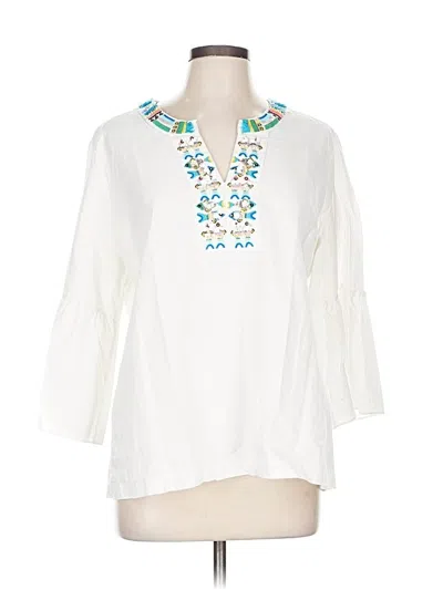 Pre-owned Peck & Peck 3/4 Sleeve Blouse In White